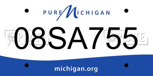 08SA755 Michigan License Plate