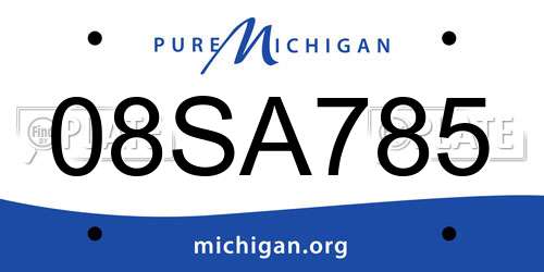 08SA785 Michigan License Plate