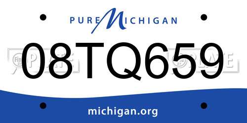 08TQ659 Michigan License Plate