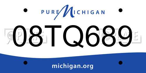 08TQ689 Michigan License Plate