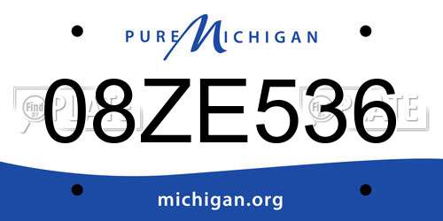 08ZE536 Michigan License Plate