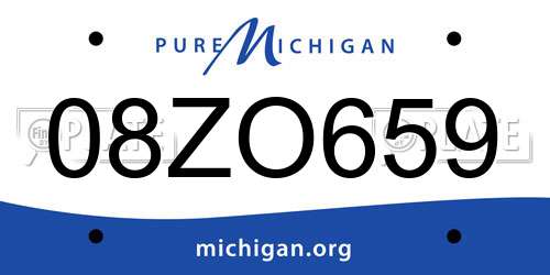 08ZO659 Michigan License Plate