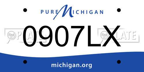 0907LX Michigan License Plate