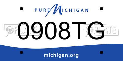 0908TG Michigan License Plate