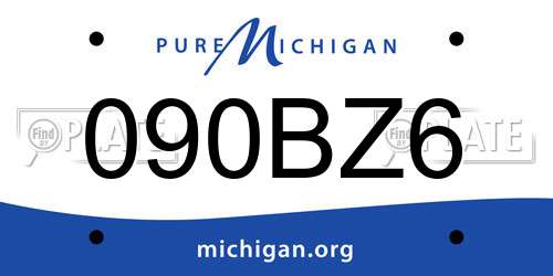 090BZ6 Michigan License Plate