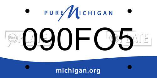 090FO5 Michigan License Plate
