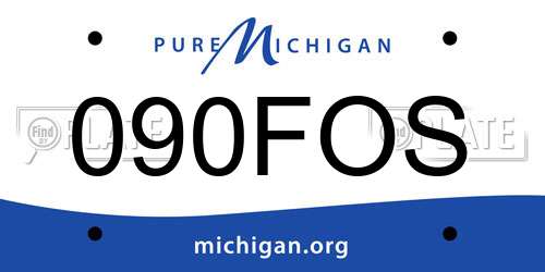 090FOS Michigan License Plate