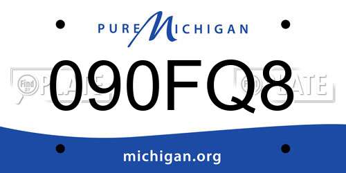 090FQ8 Michigan License Plate
