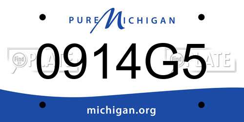 0914G5 Michigan License Plate