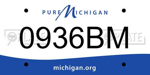 0936BM Michigan License Plate
