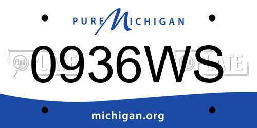 0936WS Michigan License Plate
