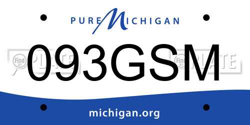 093GSM Michigan License Plate