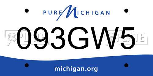 093GW5 Michigan License Plate