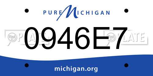 0946E7 Michigan License Plate