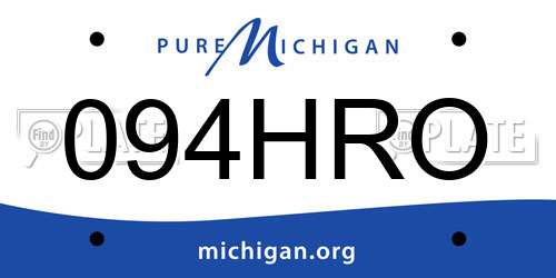 094HRO Michigan License Plate