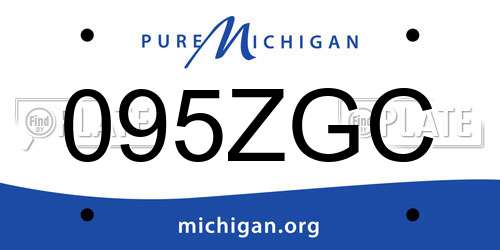 095ZGC Michigan License Plate