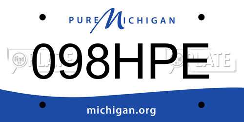 098HPE Michigan License Plate