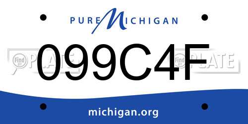 099C4F Michigan License Plate