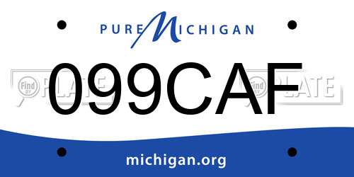 099CAF Michigan License Plate