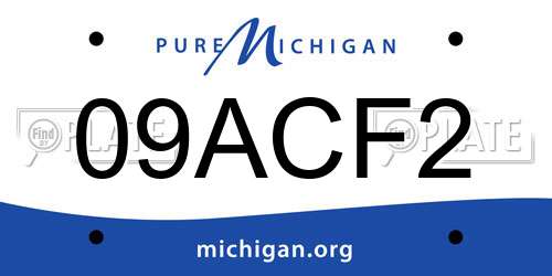 09ACF2 Michigan License Plate