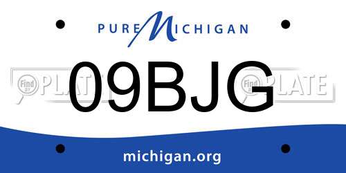 09BJG Michigan License Plate