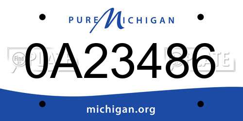 0A23486 Michigan License Plate