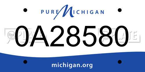 0A28580 Michigan License Plate