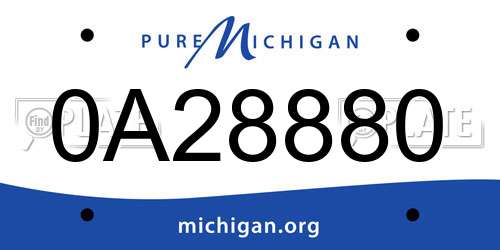 0A28880 Michigan License Plate