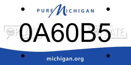 0A60B5 Michigan License Plate