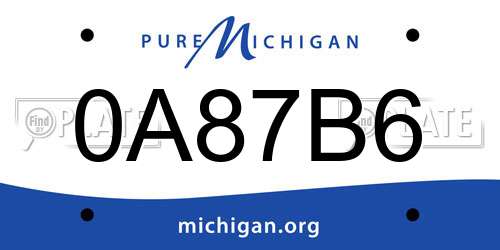 0A87B6 Michigan License Plate