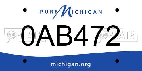 0AB472 Michigan License Plate