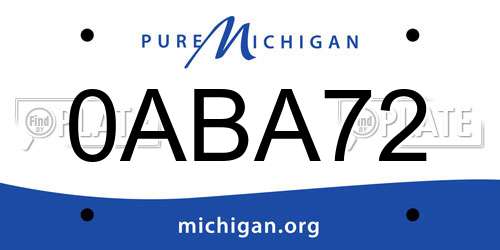 0ABA72 Michigan License Plate