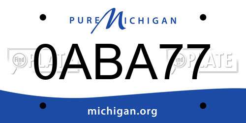 0ABA77 Michigan License Plate