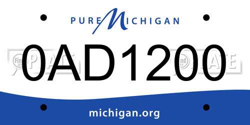 0AD1200 Michigan License Plate