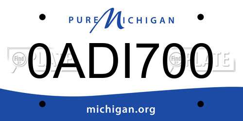 0ADI700 Michigan License Plate