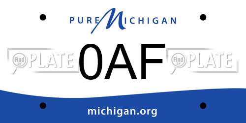 0AF Michigan License Plate