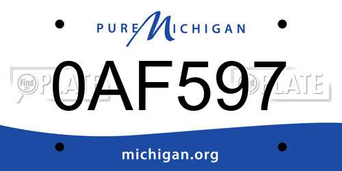 0AF597 Michigan License Plate