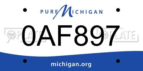 0AF897 Michigan License Plate
