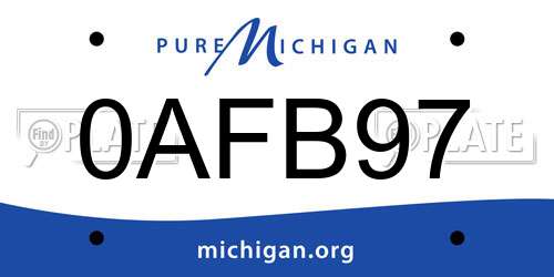 0AFB97 Michigan License Plate