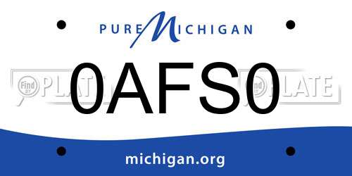 0AFS0 Michigan License Plate
