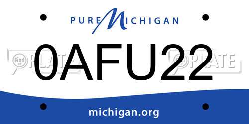 0AFU22 Michigan License Plate