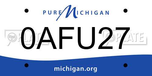 0AFU27 Michigan License Plate