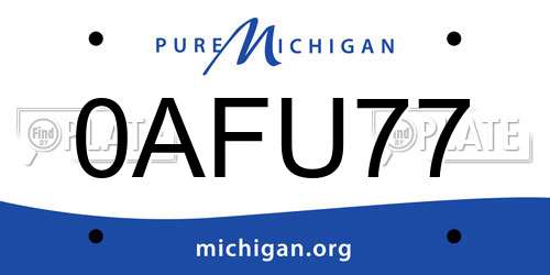0AFU77 Michigan License Plate