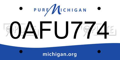 0AFU774 Michigan License Plate