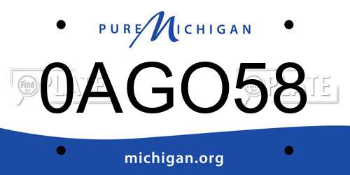 0AGO58 Michigan License Plate