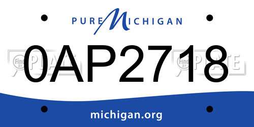 0AP2718 Michigan License Plate