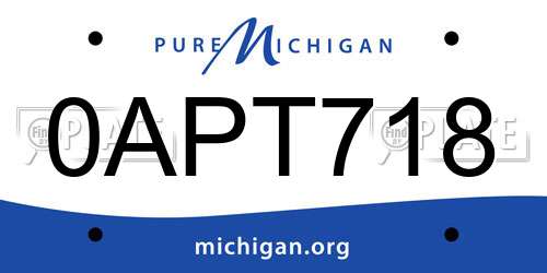 0APT718 Michigan License Plate