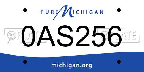 0AS256 Michigan License Plate