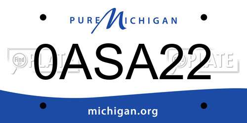 0ASA22 Michigan License Plate