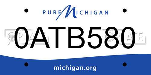 0ATB580 Michigan License Plate